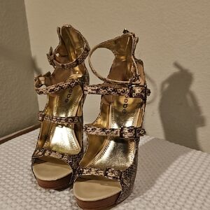Bebe Snakeskin Pattern Heels